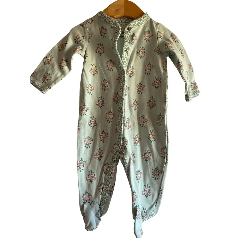 NWT! Baby Girl Mint Green Floral Onesie 3 Months